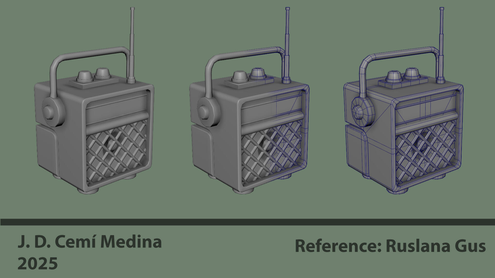 Radio with isometric view